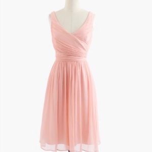 J Crew pink silk chiffon Heidi bridesmaid dress